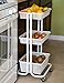 Home Kitchen Bedroom Storage Utility Cart (White)