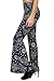 Daisy Del Sol High Waist Gypsy Comfy Yoga Ethnic Tribal Stretch Palazzo 70s Bell Bottom Fit to Flare Pants (Large, Black)