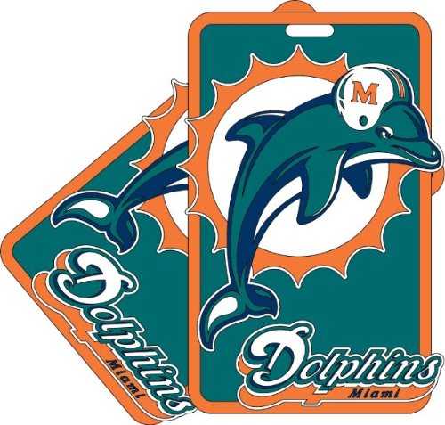 Miami Dolphins Two Pack Soft Laser Bag Tag