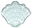 Clear Spanish Recycled Glass Medium Clam Shell Dish 10 1/2"L x 9 1/4"W Set / 2
