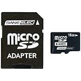 Dane-Elec 16 GB Class 2 microSDHC Flash Memory Card with SD Adapter DA-2IN1 ....