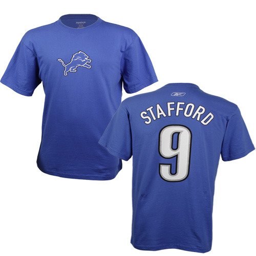 Detroit Lions Player Name & Number T-Shirt - Matthew Stafford - Large