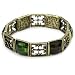 1928 Jewelry Gothic Cross Brass Tone and Olivine Stretch Bracelet