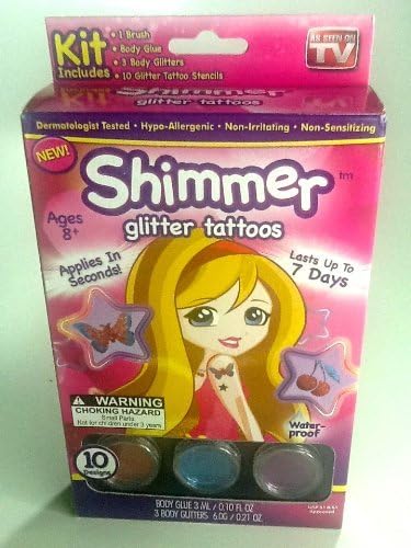 Shimmer Glitter Tattoos for Kids - As Seen on TV - New Designs