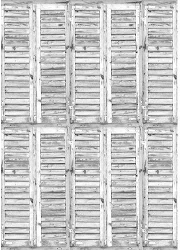 Photo background Vinyl Backdrops for Photography Props 5'x6' White Wood Shutters 2275 Durable, Wrinkle Free, Matte Vinyl Rolled in Tube - Made In USA