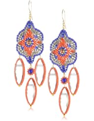 Miguel Ases Blue and Rainbow Quartz 3-Stone Drop Chandelier