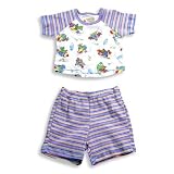 Pepper Toes Layette by Baby Lulu - Newborn And Infant Boys Short Sleeve Short Set, White, Blue, Red (Size 9Months)