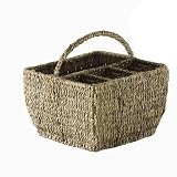 Best Price Tag Seagrass Basket, 4-Part Caddy with 8-Inch Handle