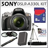 Sony Alpha DSLRA330 A330L 10.2 MP Digital SLR Camera with Super SteadyShot INSIDE Image Stabilization and 18-55mm Lens + 8GB Accessory Kit