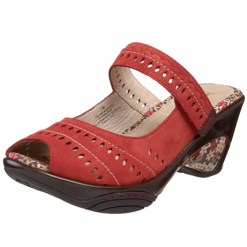 Jambu Sandals Jambu Women's Touring Peep-Toe Sandal,Red,9 M US