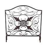 Iron Fireplace Screen - Black (31.5x7x32.5")