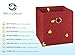 Royexe Set of 6 Foldable Fabric Storage Cube Bins | Collapsible Cloth Organizer Baskets Containers | Features Metal Ring | Perfect Fit for Cube Organizers (Bright Burgundy)