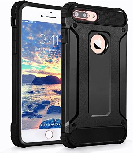 iphone 7 Plus Case,DUDETOP Ultra-thin Anti-scratch Anti-fingerprint Elite Armor Protective Cover Hard PC Soft Silicone Durable Shockproof Rugged Case for Apple iphone 7 Plus 5.5" Inch ( Black )
