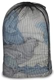 Pro-Mart Mesh Laundry Bag with Carry Handlepush-Lock Drawstring Closure, Black