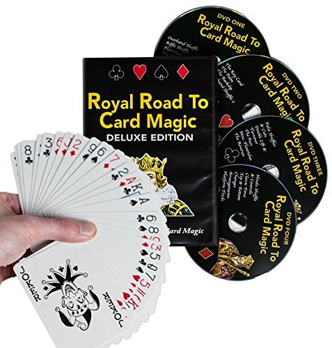 Magic DVD Set - Royal Road to Card Magic Deluxe - Complete Set with DVD and Delands Marked Deck - Learn Over 100 Card Trick Effects, Beginner to Expert