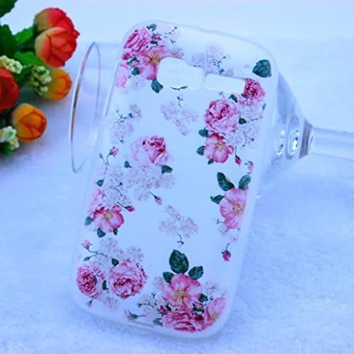 YUONUO® Alcatel One Touch Pop C5 Cases, Fashion Style Transparent Painted Soft TPU Case Protective Cell Phone Cover For ALCATEL ONE TOUCH POP C5 OT 5036D 5036X(Pink Rose Flower)