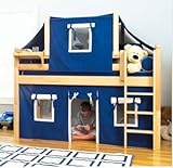 IMAGE OF Maxtrix Twin Low Loft Bed with Curtain and Top Tent