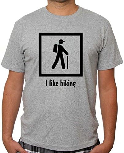 Lovelytt Men's Tee Tee Shirts Hiking Backbag Tshirt Gray Size X-Large