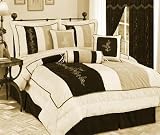 Brand New Habibi 7Pcs Comforter Bed in a Bag with decorative pillows, Queen, Black