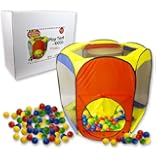 Play Tent with 100 Balls- Indoor and Outdoor Easy Folding Ball Pit with Carrying Case