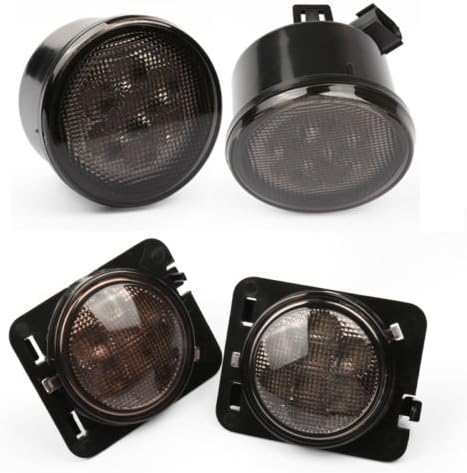 TECKLED 2X Jeep Front LED Turning Signals +2X Fender Flares Lights For Jeep Wrangler