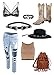 Wink Gal Women's Boho Metal Western Double Buckle Belt Sliver