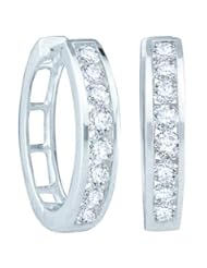1.00CTW ROUND DIAMOND LADIES FASHION HOOPS EARRINGS