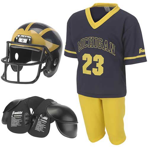 Michigan Wolverines Youth NCAA Team Helmet and Uniform Set