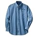 Personalized custom embroidered ice hockey design on denim shirt