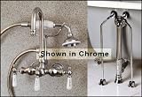 Brushed Nickel Gooseneck Clawfoot Tub Faucet Handshower Drain Supply