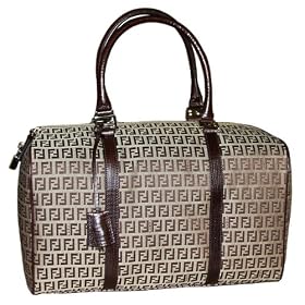 Fendi Brown Zucchino Canvas Overnight Duffel 8BL099-TN9-F0LK9