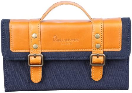 Hallstatt Premium Unique Canvas Leather Bag Style Cover Case for Samsung Galaxy S 4 S IV (Navy)