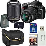 Nikon D60 Digital SLR Camera W/ 18-55mm AF-S VR Zoom Lens + Nikon 55-200mm AF-S VR Zoom Lens + Transcend 8GB SD Card w/ Card Reader + Spare EN-EL9 Battery + Nikon D60 Case w/ Nikon DVD + Willoughbys Bonus Accessory Kit