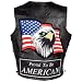 Diamond Plate - Vest Gilet Cuir Biker Chopper USA Proud to be an American - Patch dorsal - 100% cuir - Noir - Taille L - GFVPTBAL