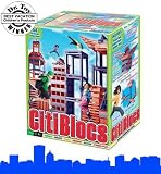 Citiblocs 54 Piece Color Wooden Building Bloc Block Set Red & Blue