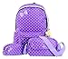 Efreewd Polka Dot 3pcs Kids Book Bag School Backpack Handbag Purse Girls Teen