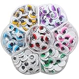 Decora 140pcs 12mm Mixed Colors Wiggly Eyes with Eyelash with Self-adhesive DIY Scrapbooking Crafts Toy Accessories