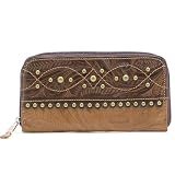 American West Leather Wallet Mojave Dune Zip Top by American West