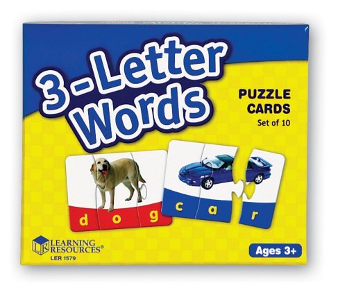 Childrens Toyshop  Toys : Learning Resources Photographic Three Letter Word Puzzle Cards