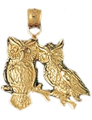 Dazzlers Solid 14k Gold Owl Charm Pendant Available in three colors from jewelsberry (weights: 3.3 grams only)