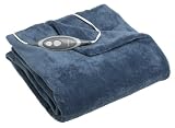 Sunbeam Camelot Cuddler Microplush Slumber Rest Heated Throw, Lagoon