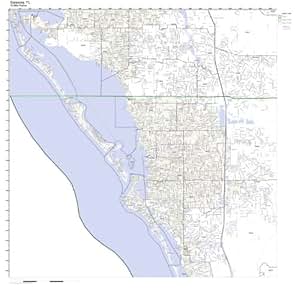 Amazon.com: Sarasota, FL ZIP Code Map Laminated: Home &amp; Kitchen