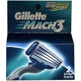 Gillette Mach 3 Cartridges, 2 Cartridges