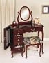 Jewelry Armoire Vanity Mirror and Bench in Cherry