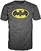 Batman Brushed Logo Soft Mens Heather Grey T-Shirt (M)
