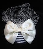 NEW Black and White Bow Birdcage Veil Hat Headpiece, Limited.