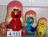 Sesame Street Elmo Russian Nesting Doll 5 Pc / 4 in #4.133