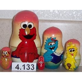 Sesame Street Elmo Russian Nesting Doll 5 Pc / 4 in #4.133