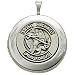 7/8" Sterling Silver Round Polished St. Michael Locket Necklace on 18" Chain