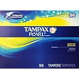 Tampax Pearl Regular Absorbency Unscented Tampons, 96 Count